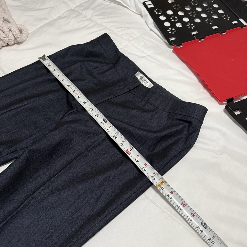 Jones New York Women's Gray Flat Front Straight Leg‎ Dress Pants Stretch 10 - Picture 6 of 9